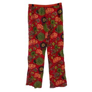 Karma Living Size MS Orange Floral India Cotton Lounge Pajama Pant